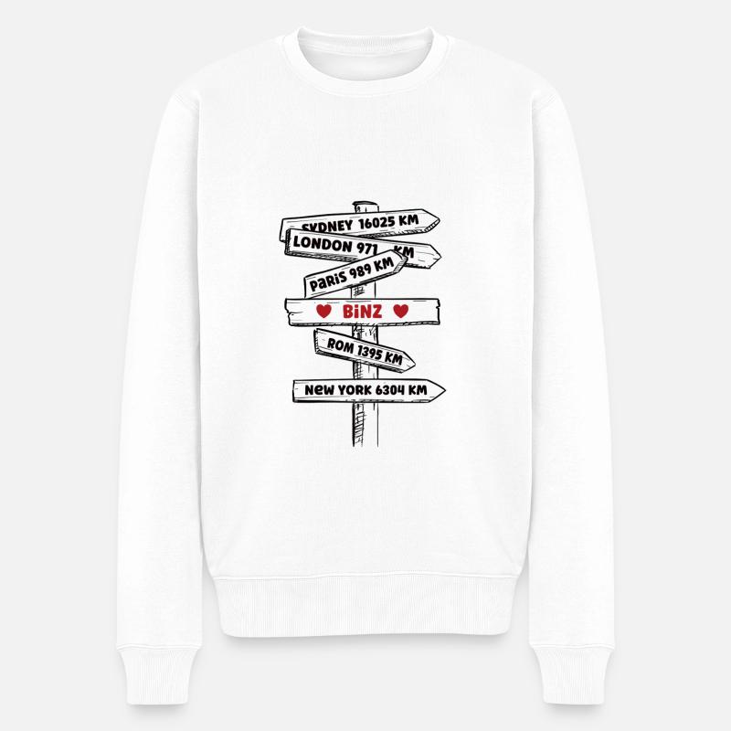 Binz Ostseebad Urlaub Ostsee Insel Rügen Seebrücke - Männer Premium Bio Pullover - Weiß