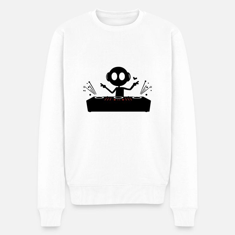 DJ Party Turntables - Men's Premium Organic Jumper - white