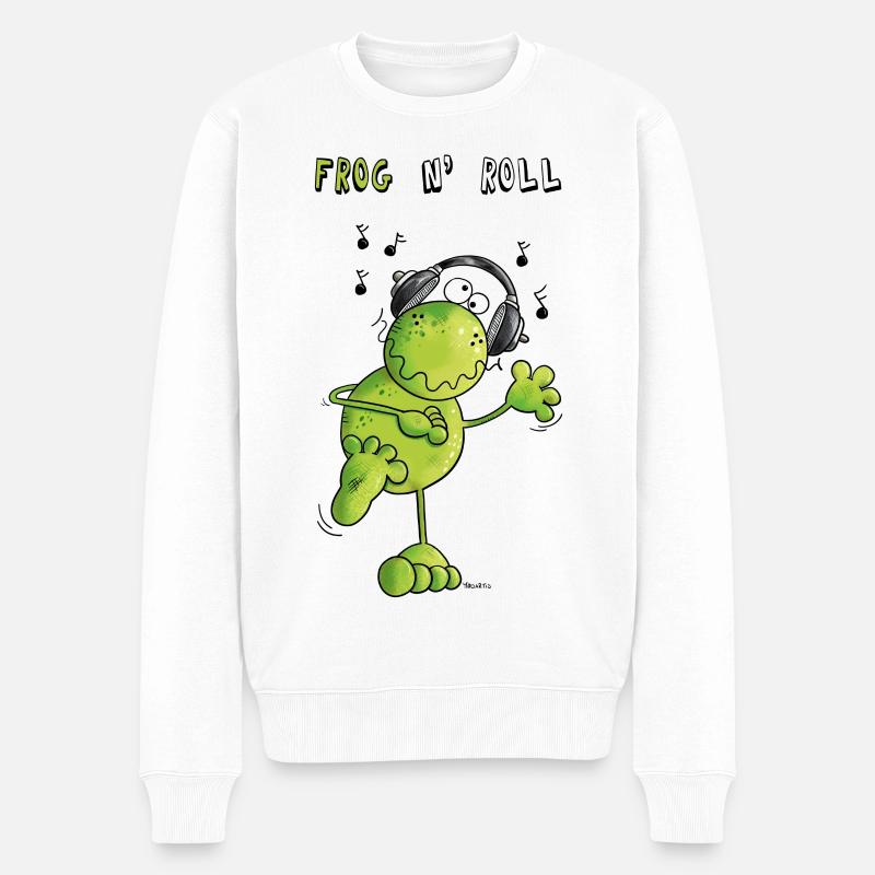 Frog n' Roll - Männer Premium Bio Pullover - Weiß