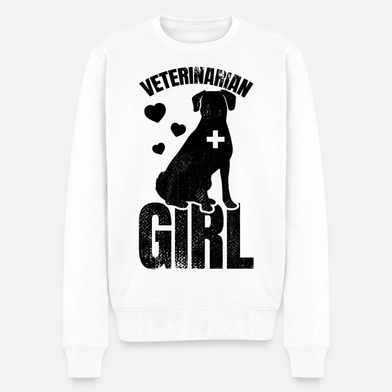 Tierärztin - Männer Premium Bio Pullover - Weiß