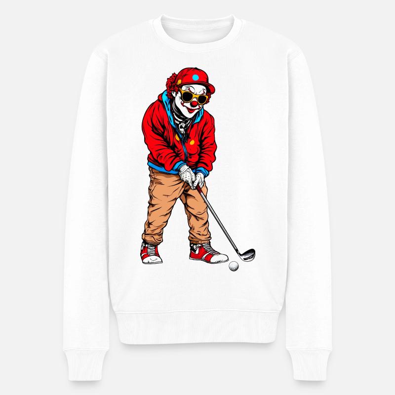 Golf Clowns - Männer Premium Bio Pullover - Weiß
