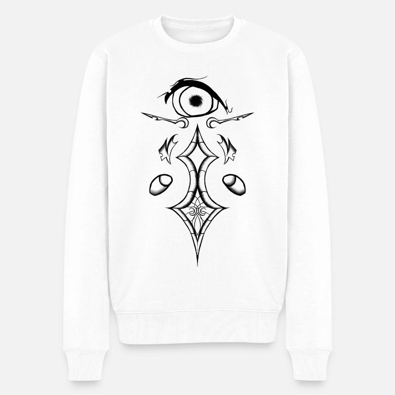 Nächtliche Augen-Silhouette - Männer Premium Bio Pullover - Weiß