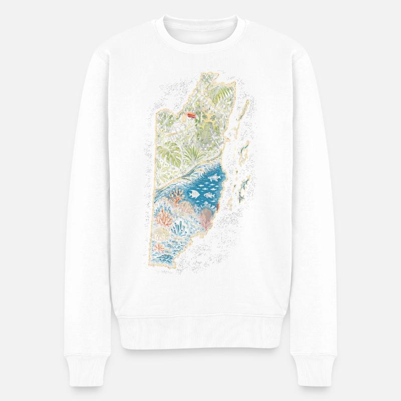Belize Belizean Root - Men's Premium Organic Jumper - white