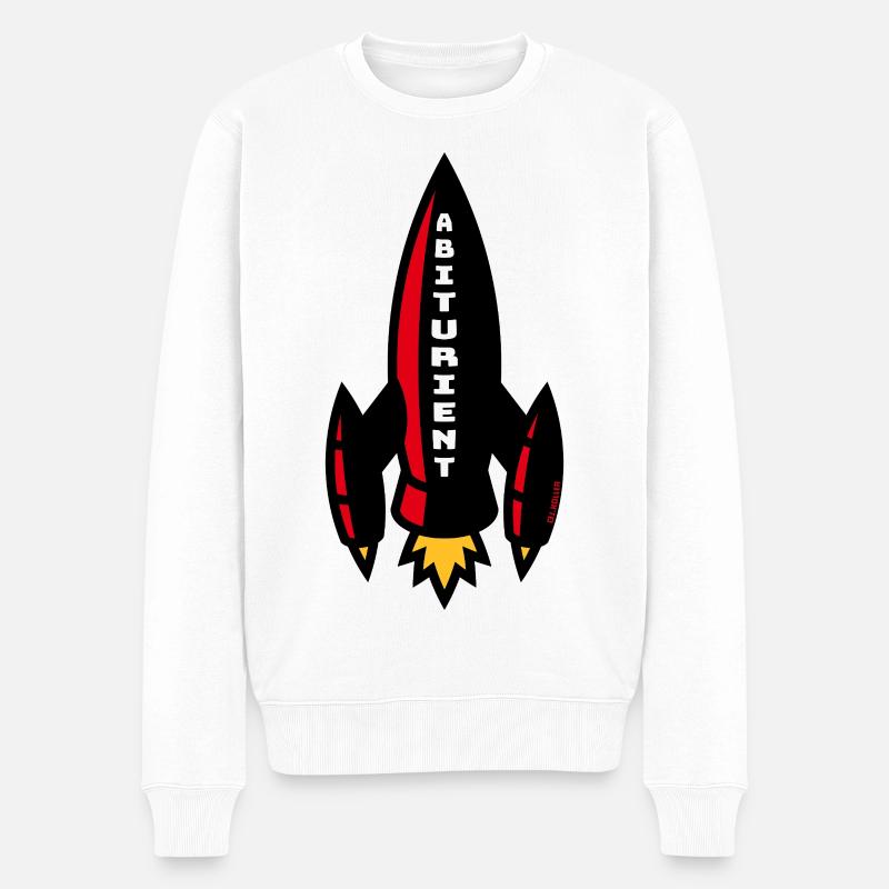 Abiturient Rakete (Schulabschluss Abschluss / 4C) - Männer Premium Bio Pullover - Weiß