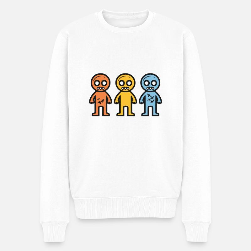 Zombies Halloween Niedlich - Männer Premium Bio Pullover - Weiß