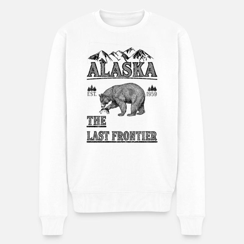 ALASKA THE LAST FRONTIER - Männer Premium Bio Pullover - Weiß