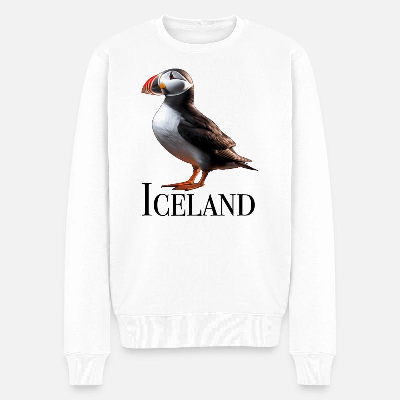 Macareux d’Islande - Pull Premium bio Homme - blanc