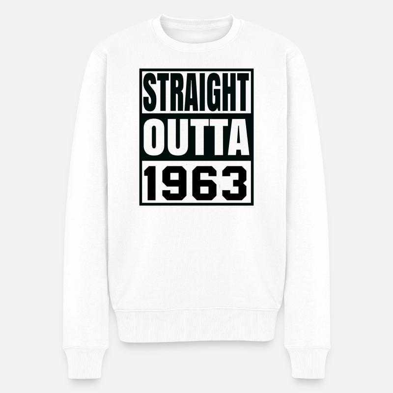 Straight Outta 1963 - Männer Premium Bio Pullover - Weiß