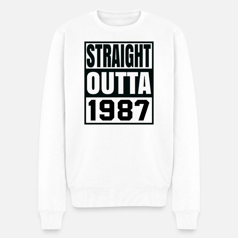 straight outta 1987 - Pull Premium bio Homme - blanc
