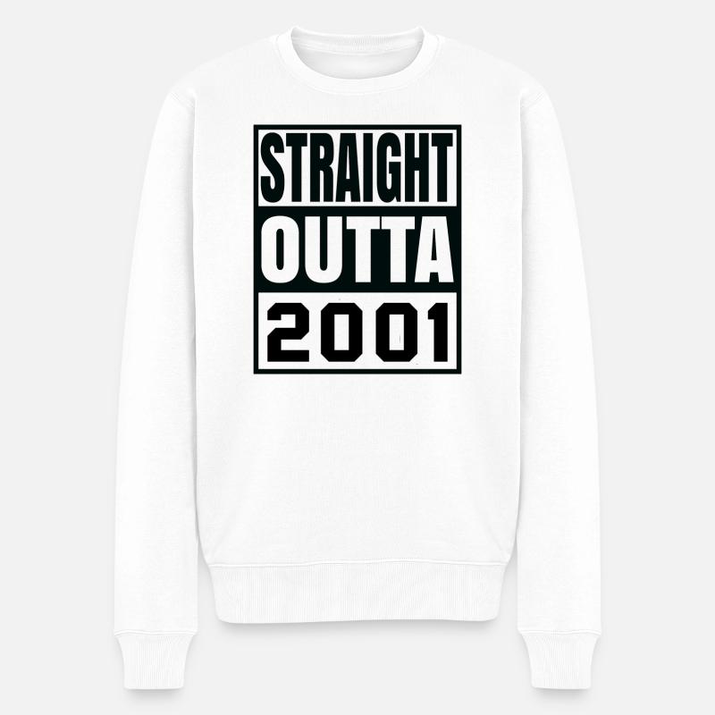 Straight Outta 2001 - Männer Premium Bio Pullover - Weiß