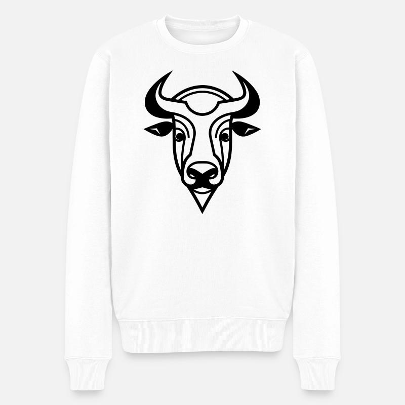 Büffel - Männer Premium Bio Pullover - Weiß