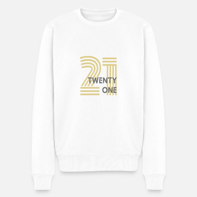 21 - Männer Premium Bio Pullover - Weiß