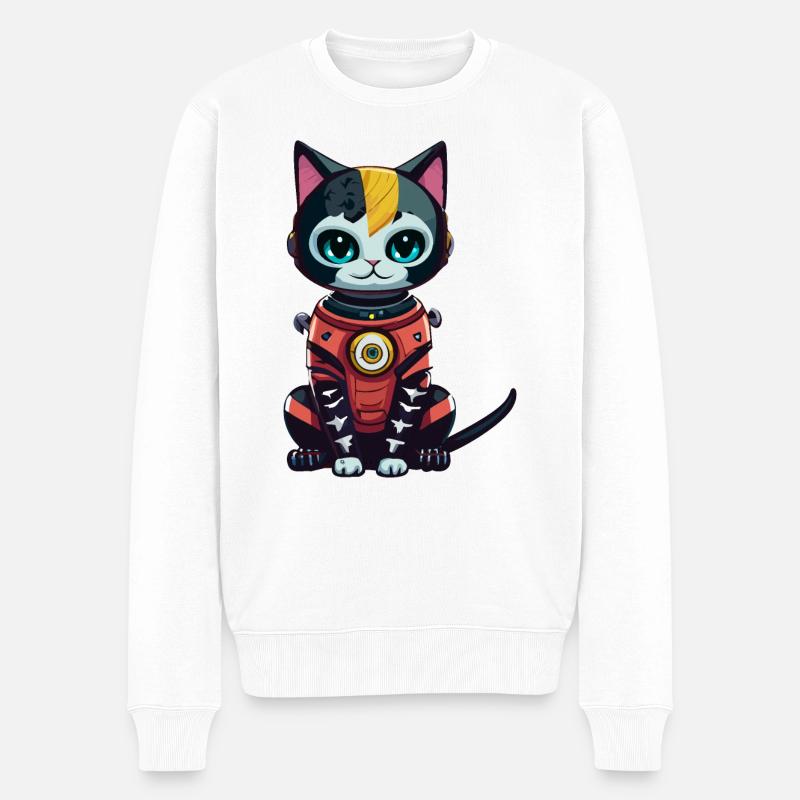 Cyberpunk Astrocat - Pull Premium bio Homme - blanc