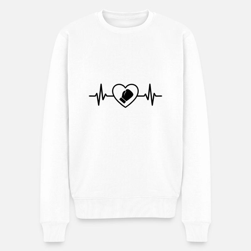 Boxen Herz im Ring - Männer Premium Bio Pullover - Weiß