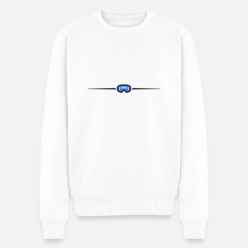 Skibrille Symbol Linie - Männer Premium Bio Pullover - Weiß