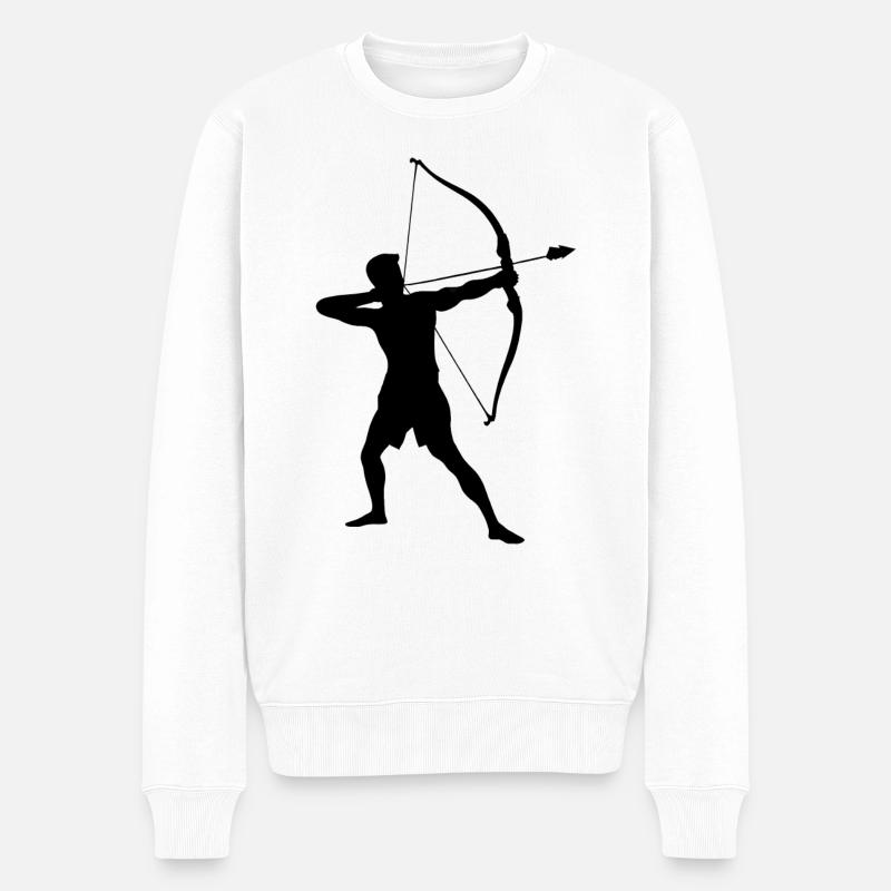 Silhouette d’archer, précise - Pull Premium bio Homme - blanc