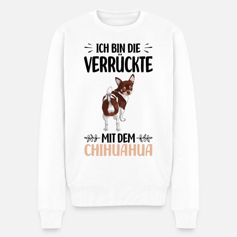 Chihuahua - Männer Premium Bio Pullover - Weiß