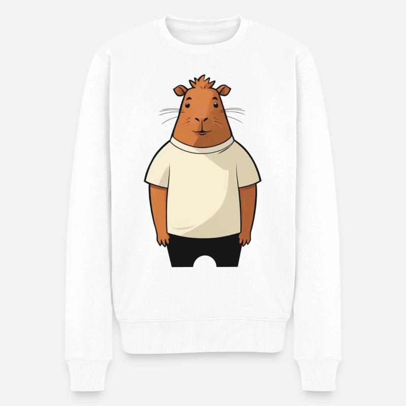 Capybara-Typ - Männer Premium Bio Pullover - Weiß
