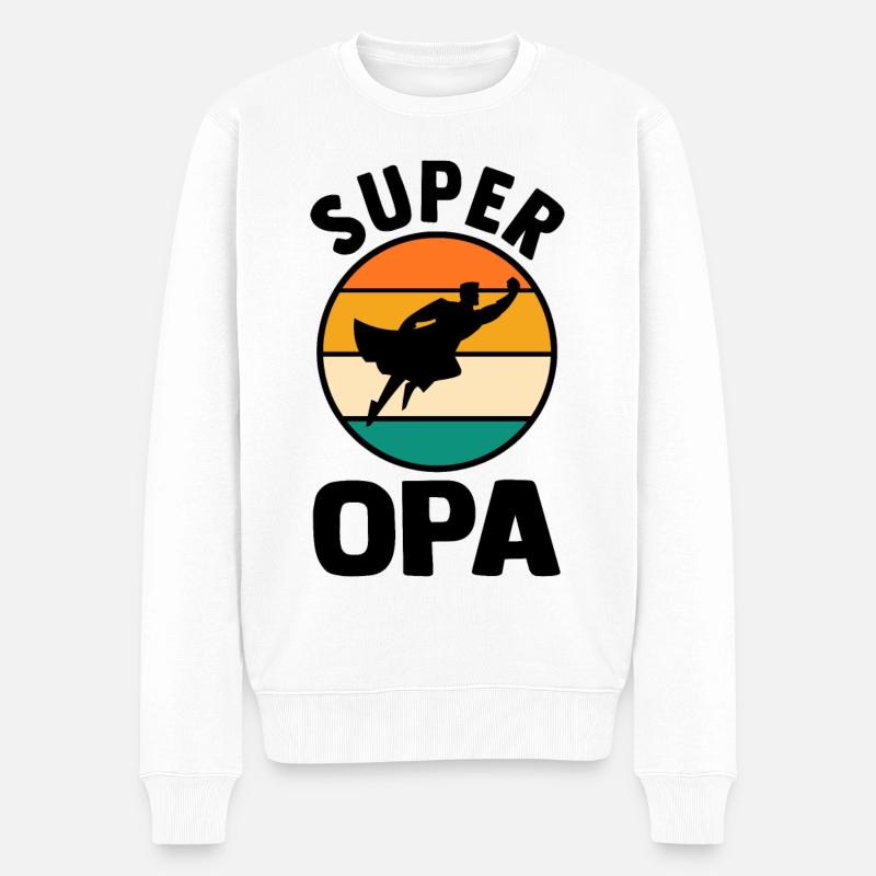 Großvater Opa - Männer Premium Bio Pullover - Weiß