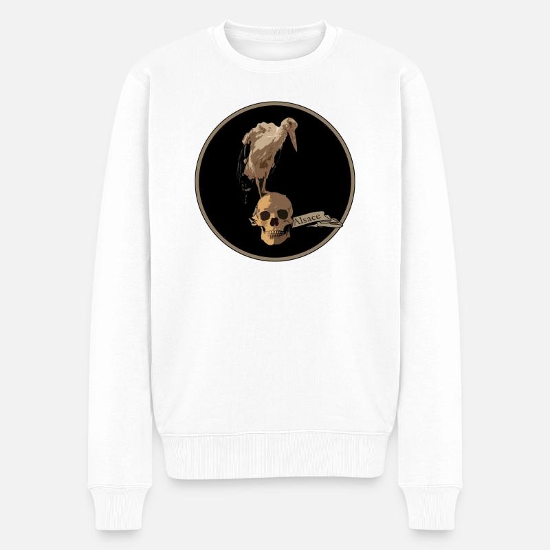 Alsace Cigogne Crane - Pull Premium bio Homme - blanc