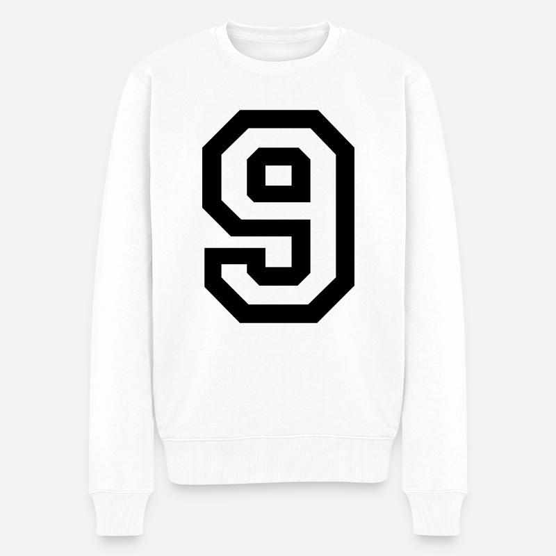 9. - Männer Premium Bio Pullover - Weiß
