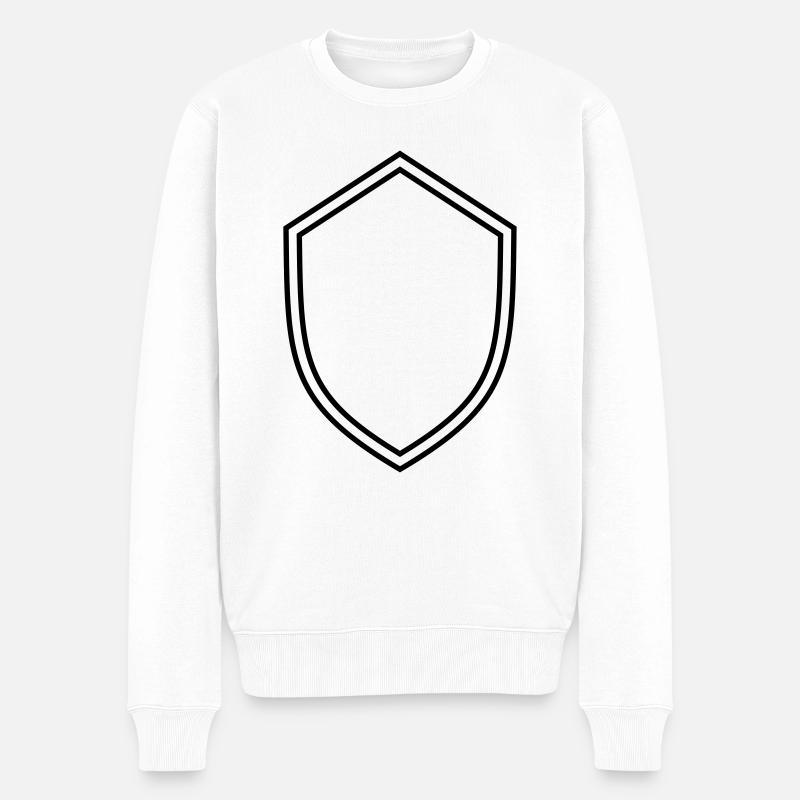 Wappen Schild leer - Männer Premium Bio Pullover - Weiß