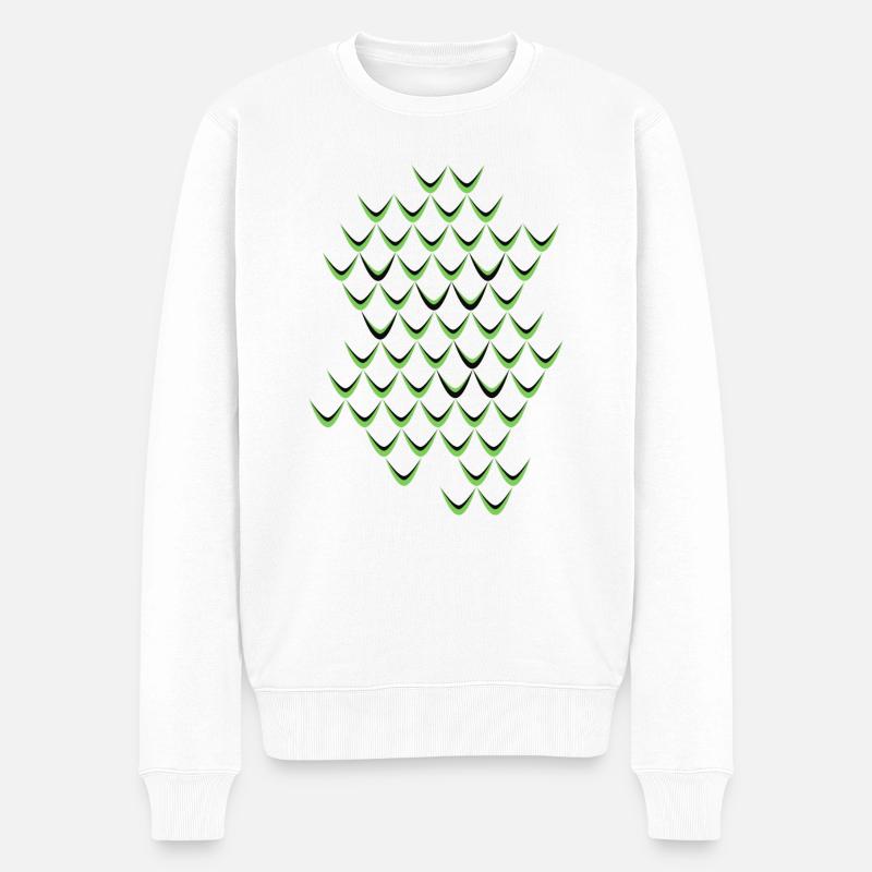 Schlangenhaut - Männer Premium Bio Pullover - Weiß