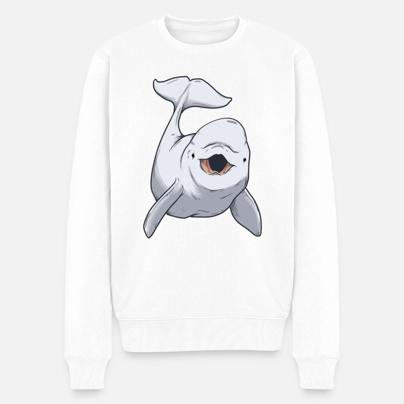 Beluga Weißwal Baby - Männer Premium Bio Pullover - Weiß