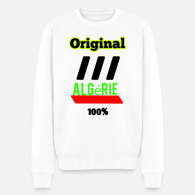 ursprüngliches Algerien - Männer Premium Bio Pullover - Weiß