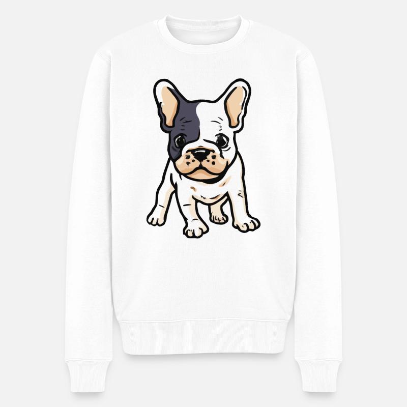 Bébé Français Idée cadeau de chien bouledogue - Pull Premium bio Homme - blanc