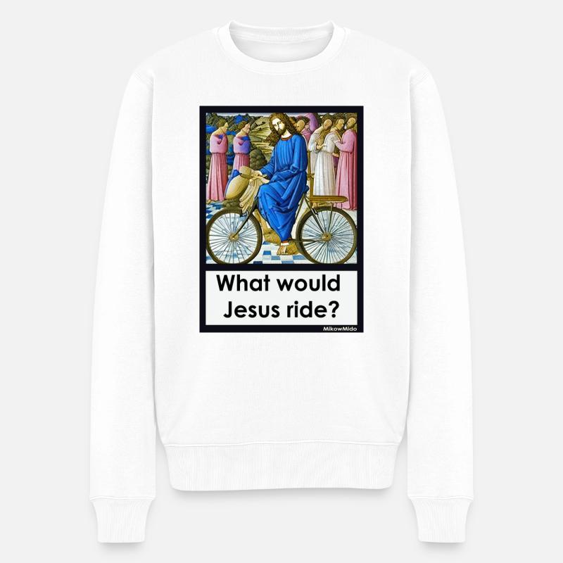 Que monterait Jésus ? - Pull Premium bio Homme - blanc
