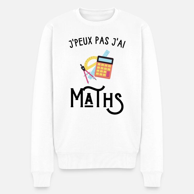je peux pas j'ai maths - Pull Premium bio Homme - blanc