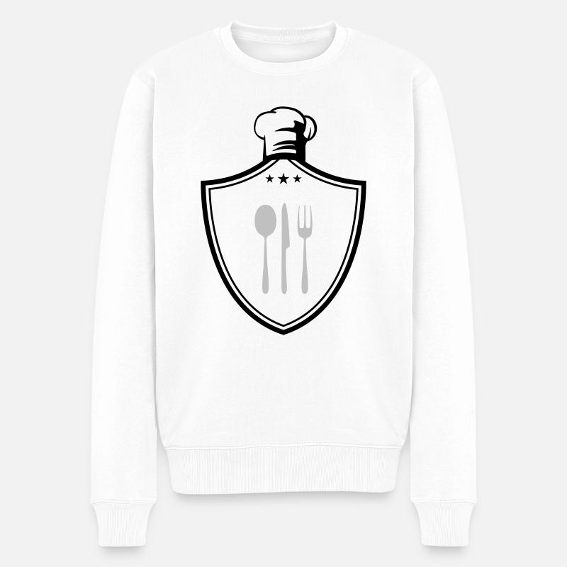 koch symbol wappen - Männer Premium Bio Pullover - Weiß
