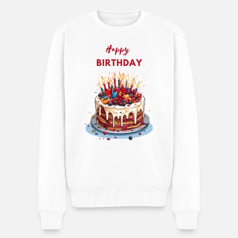 Happy Birthday - Männer Premium Bio Pullover - Weiß
