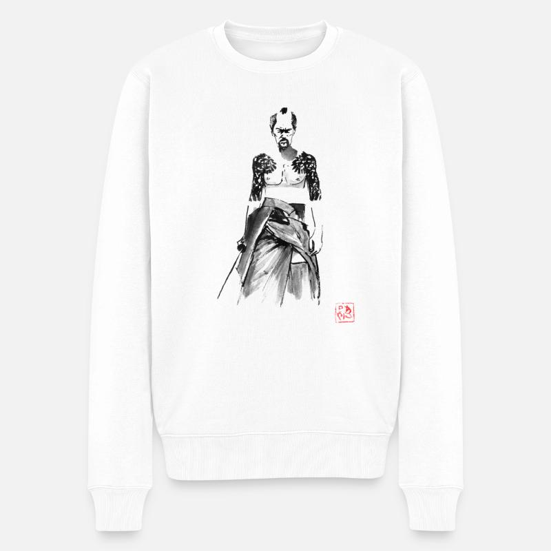 Yakuza - Männer Premium Bio Pullover - Weiß