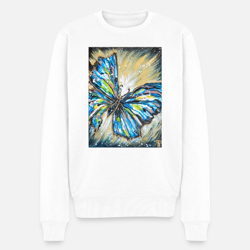 Butterfly (Collaboration avec TASHA TVERDOMED) - Pull Premium bio Homme - blanc