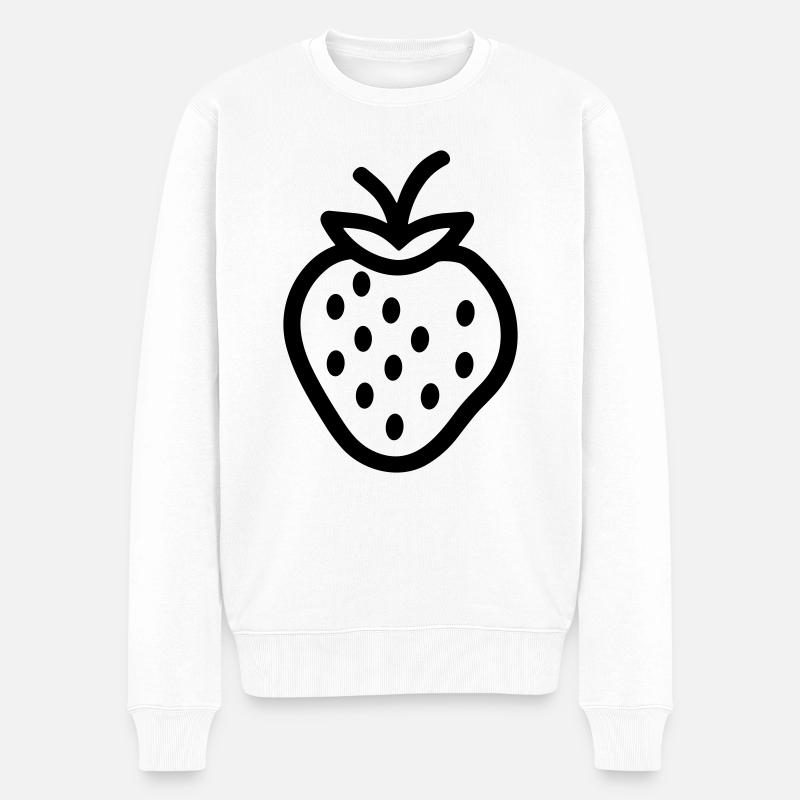 fraise - Pull Premium bio Homme - blanc