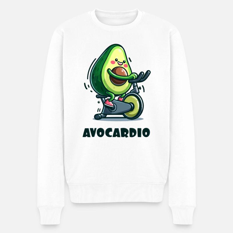 AVOCARDIO - Männer Premium Bio Pullover - Weiß