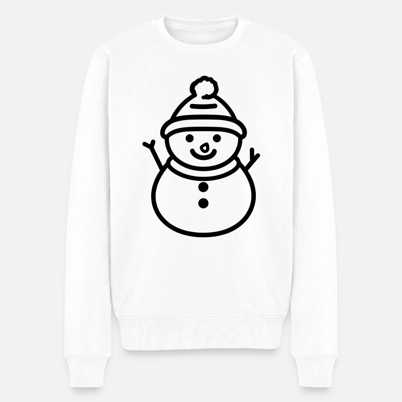 Schneemann - Männer Premium Bio Pullover - Weiß