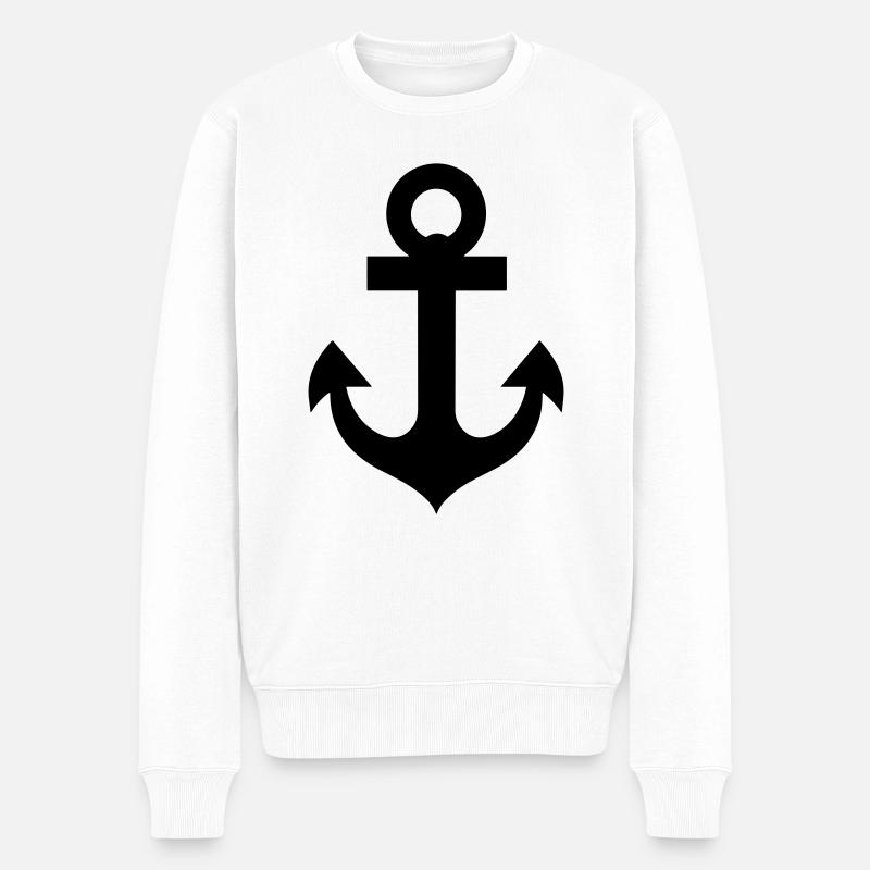 Anker - Männer Premium Bio Pullover - Weiß