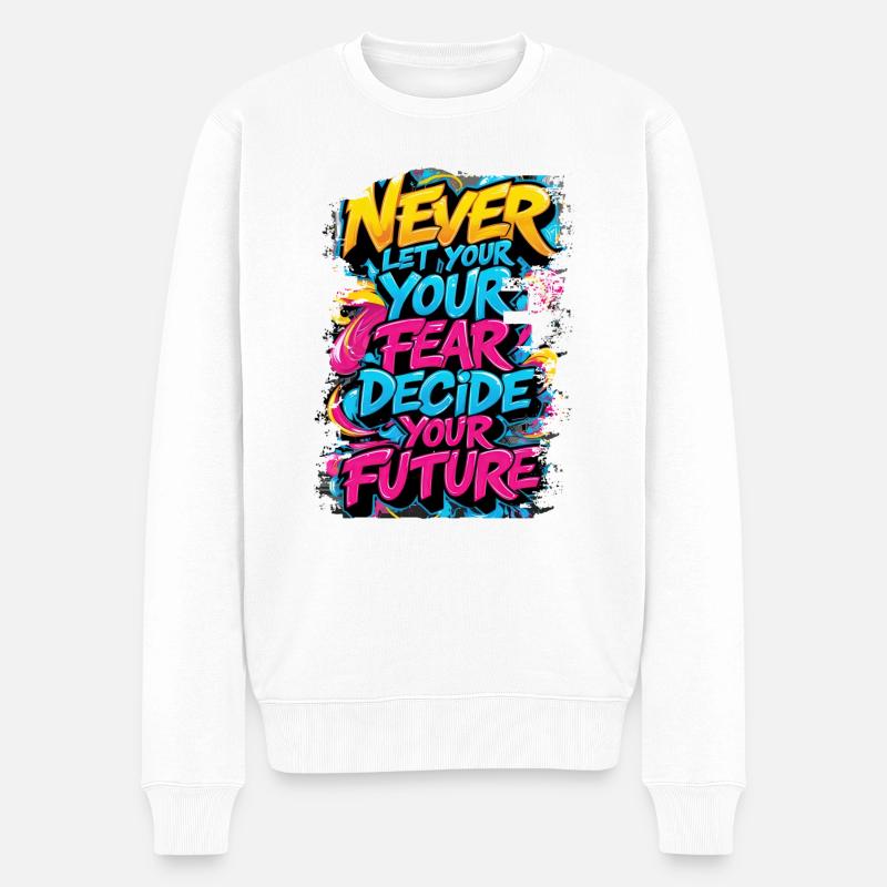 graffiti street art spray vintage zitate retro rap - Männer Premium Bio Pullover - Weiß