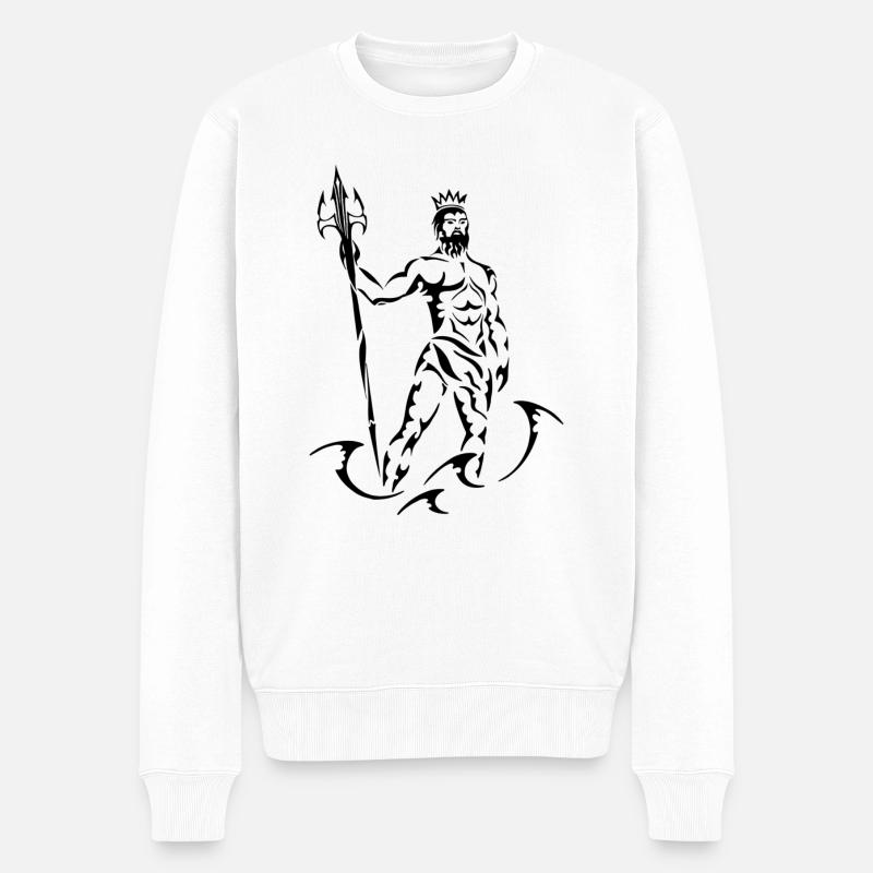 Wassermann - Männer Premium Bio Pullover - Weiß