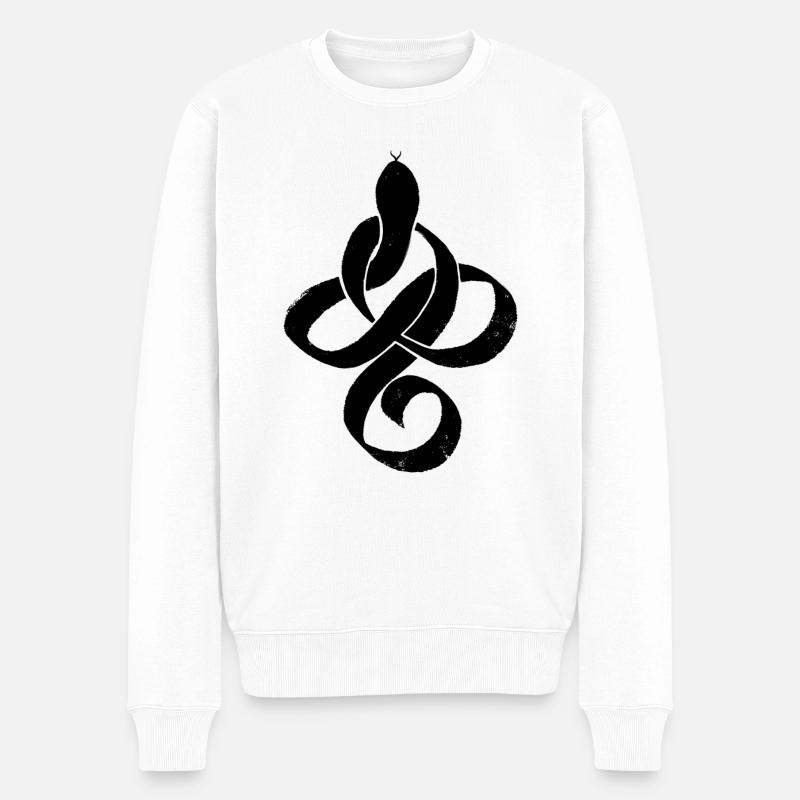 Schlangenmuster - Männer Premium Bio Pullover - Weiß