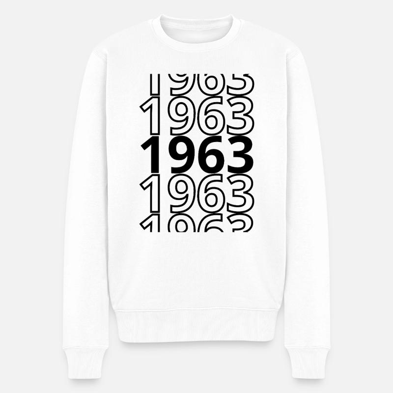 1963 1963 1963 - Männer Premium Bio Pullover - Weiß