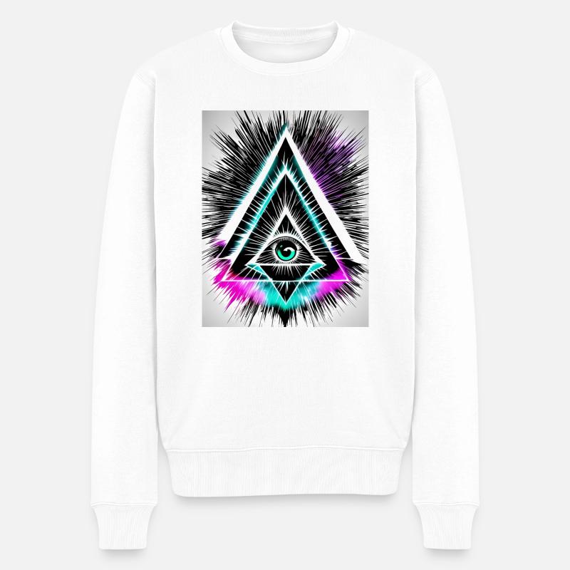 Das allsehende Auge - Männer Premium Bio Pullover - Weiß