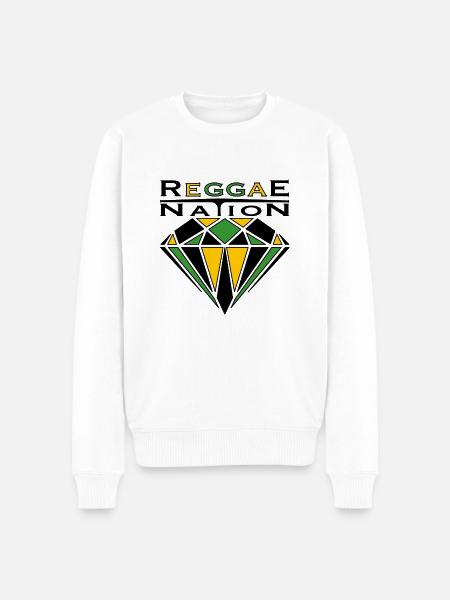 Reggae jamaica rasta - Männer Premium Bio Pullover - Weiß
