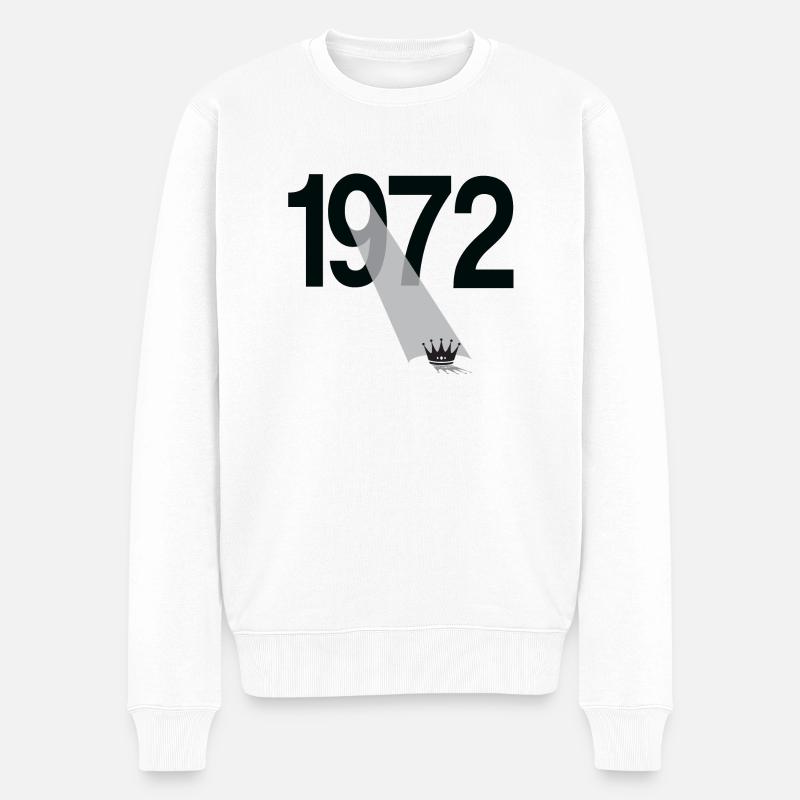 1972 Geburtsjahr Vintage - Männer Premium Bio Pullover - Weiß