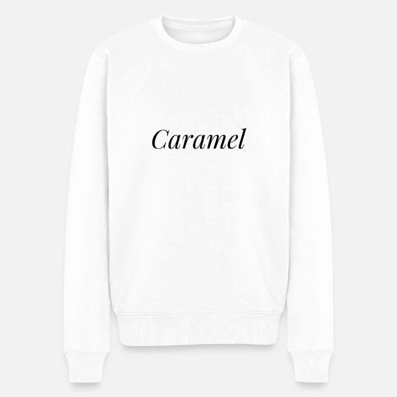 Caramel - Männer Premium Bio Pullover - Weiß