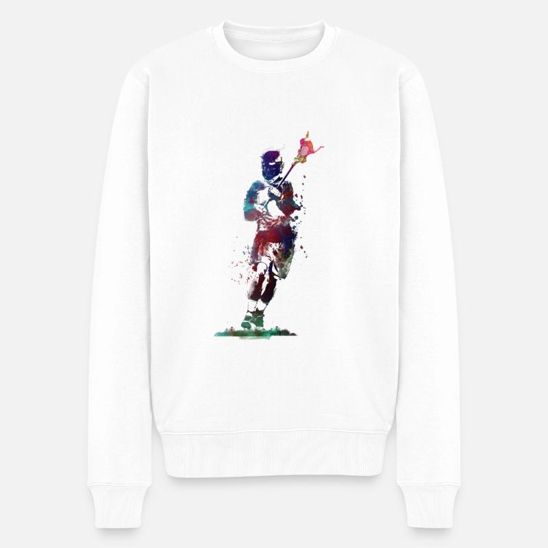 Lacrosse-Sport - Männer Premium Bio Pullover - Weiß