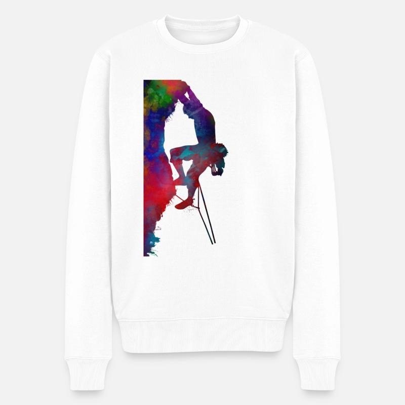 Klettersportkunst - Männer Premium Bio Pullover - Weiß